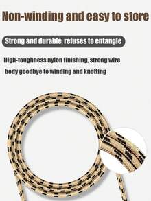 60W High Power, 1 Meter, USB To TYPE-C Interface Data Cable, Tiger Weave Material, Compatible With TYPE-C Interface Devices. 2-In-1 High-Power Charging And Data Transmission. - Tiger Stripes - View 4