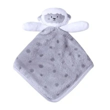 Chăn trẻ em thơm Microfiber 36x36cm thêu Papi - Màu xám mờ - Xem 1