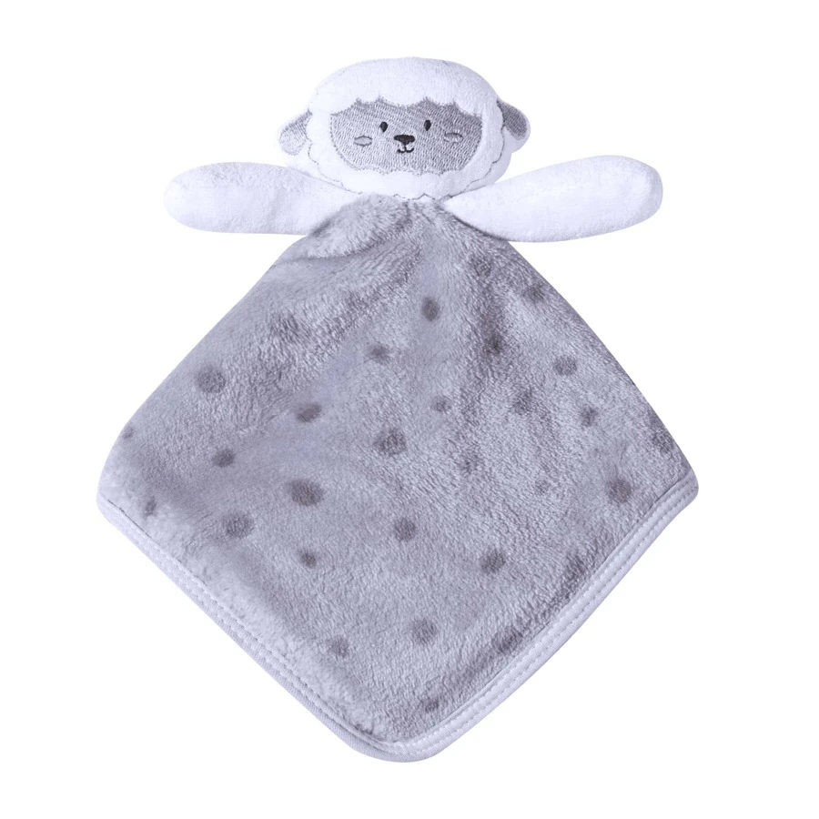 Chăn trẻ em thơm Microfiber 36x36cm thêu Papi - Màu xám mờ - Xem 1