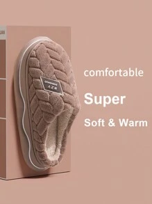 Chinelos Fofos Deslizantes Unissex, Sapatos Quentes Internos Antiderrapantes de Sola Grossa para Inverno, Sapatos Peludos