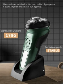 Kemei 科美 KM-2805 旋转式电动剃须刀 - 3D 刀片，防夹技术 | USB-C 快速充电 + 90 分钟使用 | 男士防过敏修剪器 | 父亲节礼物 - 墨綠色 - 查看 3