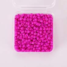 1 盒玻璃纯色种子珠 3 毫米约 800 颗多色烤漆串珠材料 DIY 手链项链耳环配件