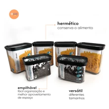 Kit Set Of 6 Acrylic Airtight Food Containers - 粉色 - 查看 5