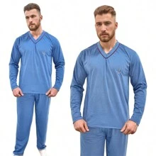 Men Loungewear Robes - 水鴨藍 - 查看 1