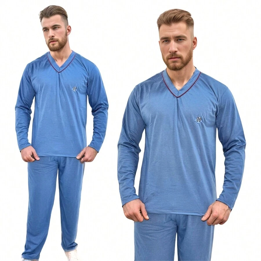 Men Loungewear Robes - 水鴨藍 - 查看 1