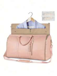 1 件旅行服装袋、随身服装袋、3 合 1 挂式手提箱套装周末旅行袋、可折叠服装袋、旅行服装袋、2 合 1 可折叠 PU 皮革行李袋、2 件套带洗漱包、可转换服装袋带肩带、挂式手提箱套装旅行袋健身包大包过夜包运动包学校包度假包透明洗漱包颜色随机 - 彩色 - 查看 11