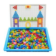 380 piezas Rompecabezas de clavos con forma de seta, juguete educativo con letras y números para bricolaje, desarrolla la imaginación, regalo ideal para niños en Navidad o cumpleaños, viene en caja de empaque colorida - Multicolor - Ver 2