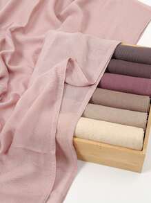 1 Khăn trùm đầu bằng vải viscose trơn màu cỡ nhỏ dành cho nữ, khăn trùm đầu mềm mại viền rộng dành cho người Hồi giáo, khăn choàng che mặt đa năng chống nắng, khăn trùm đầu Hijab, thích hợp để mặc hàng ngày cho trang phục - Khăn trùm đầu rộng vành nhỏ - Xem 10