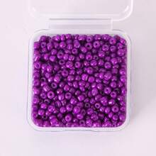 1 盒玻璃纯色种子珠 3 毫米约 800 颗多色烤漆串珠材料 DIY 手链项链耳环配件