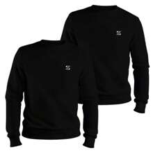 ZUKKER Kit 2 Sweatshirt Round Neck Unisex Cold Weather Blouse Cotton Women's Men's Coat - Nhiều màu - Xem 1