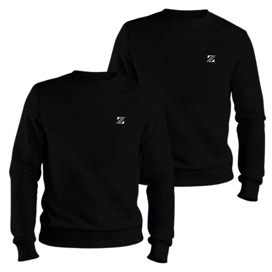 ZUKKER Kit 2 Sweatshirt Round Neck Unisex Cold Weather Blouse Cotton Women's Men's Coat - Nhiều màu - Xem 1