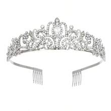 1 chiếc vương miện Tiara dành cho phụ nữ, vương miện cho công chúa, vương miện cho tiệc sinh nhật, tiệc Halloween, cô dâu, nữ hoàng, tiệc độc thân bằng pha lê, tiệc sinh nhật, tiệc Giáng sinh, tiệc năm mới, vương miện, phụ kiện lược chải tóc, Giáng sinh - Nhiều màu - Xem 9