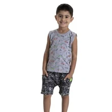 Marbled Tank Top And Shorts Set - Patota Toda - 灰色 - 查看 2