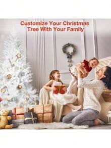 7ft White Artificial Christmas Tree Premium Hinged Pine Tree Holiday Party Decoration 1150 Branch Tips Metal Stand - White - View 6