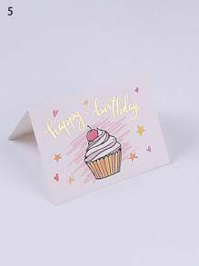 10 PCS Foil Greeting Cards, Personalized Birthday Gift Cards, Birthday Cake Wishes Cards, Birthday Folded Greeting Cards Pieces, Simple Little Fresh Cards, Gifts Flower Shop, Wishes Birthday Cards For Friends And Family., Back To School Valentine Day