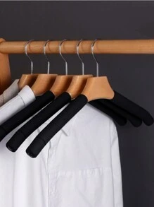 5pcs Sponge Rubber Padded Wooden Hangers, Slip Resistant & No Marks Clothes Hanger For Wardrobes Dress Pants Shoes Jeans Boots Skirt,Spring,Minimalist,Summer Tops - Multicolor - View 9