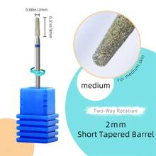 hytoos 1个3/32英寸金刚石钻头美甲钻，专业美甲钻头，适用于丙烯酸凝胶美甲、去除角质层和足部护理 - 彩色 - 查看 21