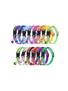Collares reflejantes para mascotas (gatos y perros) con lazo ajustable en forma de campana, correa universal