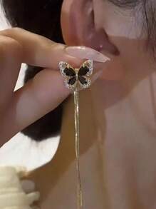 Set de 2 pendientes con borlas de cristal en forma de lágrima para el Día de la Madre, pendientes minimalistas adecuados para uso diario, ir al trabajo y fiestas