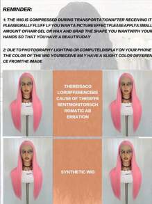 Halloween Pink Lace Front Wigs Colored Long Straight Hair Pastel Pink Wig Heat Resistant Free Part Lace Wig Natural Hair High Density Synthetic Lace Front Wigs For Fashion Women Cosplay - Pink - View 11