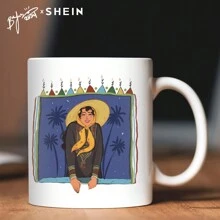 1 件 11 盎司文化素描，包含来自沙特阿拉伯各地的陶瓷手柄杯、设计师合作咖啡杯、带帽子的女士图案杯、水瓶、玻璃早餐杯、饮料杯，送给家人、朋友和爱人的圣诞礼物 - 彩色 - 查看 4