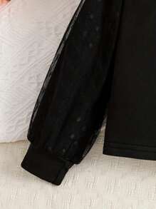 2-częściowy zestaw ubrań dla młodej dziewczyny na wiosnę/jesień: bluza z długim rękawem w kształcie serca z nadrukiem w pepitkę i pasujące spodnie dzwony w pepitkę, eleganckie i wygodne codzienne ubrania dla dzieci na zewnątrz/imprezę - Czarne - Zobacz 4