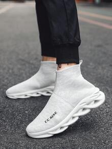 Baskets décontractées mi-hautes pour hommes, nouvelles chaussures de sport légères et souples pour le printemps/automne 2024, chaussures de course respirantes pour les voyages - Blanc - Voir 4