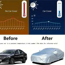 Universal Fundas para Coche Protección Solar/polvo Impermeable,adecuado para SUV,Coches Grandes,Camiones, Monovolumen - Plateado - Ver 6