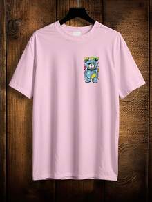 T-Shirt Bear Shirt Blue Graphite Cute Teddy Bear Ref 2075 VEST NERD - Màu Hồng baby - Xem 2