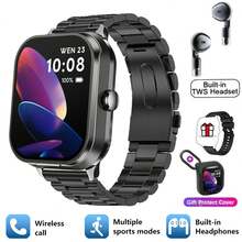 Nuevo reloj inteligente con llamadas GEJIAN, pantalla táctil HD completa de 2.01 pulgadas, 240*296 píxeles, con auriculares inalámbricos, control de música, recordatorio de mensajes, alarma inteligente, monitoreo de salud, seguimiento deportivo, deportes interiores y exteriores, buscador de teléfono, compatible con iOS, Android y HarmonyOS, reloj deportivo inteligente - 24 estilos - Ver 18
