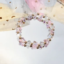 1PC Multi-Color Crystal Butterfly Bracelet Colorful Glass Butterfly Beaded Bracelet For Women Girl - Multicolor - View 5