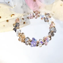 1PC Multi-Color Crystal Butterfly Bracelet Colorful Glass Butterfly Beaded Bracelet For Women Girl - Multicolor - View 9