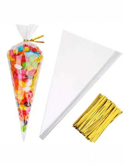 30/50pcs Candy Packaging Bag, Popcorn Sub-Packaging Bag Wedding Birthday Party Opp Bag, Gift Bag, Wedding And Birthday Supplies, Home And Party Decorations