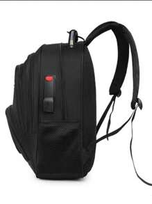 Men's Large Capacity Waterproof Computer Backpack Casual Student Backpack Laptop Divider,Steel Handle,ZY2039 - màu đen - Xem 3