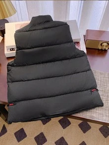 Áo vest đệm thêu phong cách Trung Hoa dành cho nữ, áo khoác dày ấm áp không tay có nút, mùa thu/đông - màu đen - Xem 7