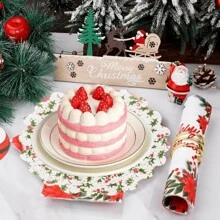 100 Stücke grüne Blatt Papier Spitze Deckchen runde Tischsets für Tische dekorativ, Einweg Deckchen Papier Pad Großpackung für Hochzeit, Geburtstag, Kuchen, Desserts, Geschirr Essen Party Dekoration Basteln