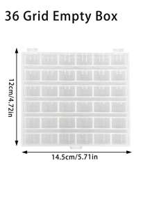 1pc Plastic Sewing Machine Bobbin Storage Box,Sewing Machine Thread Spool Case,Clear Plastic Organizer Case,25/36 Slots Empty Spool Storage Organizer And 25/36pcs Plastic Storage Bobbins