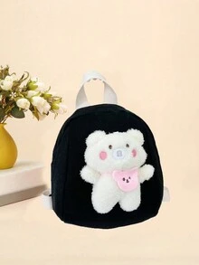 3-5歲幼兒用學齡前背包,可愛迷你熊設計兒童肩背包（男女適用） - 黑色 - 查看 5