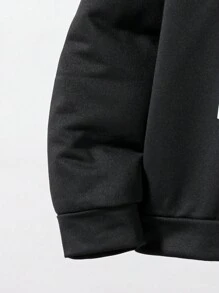 Cậu bé Tween Đồ họa Khẩu hiệu Áo Hoodie & Quần thể thao - màu đen - Xem 4