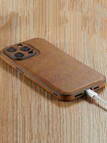 苹果 1 件复古优雅仿皮手机壳适用于 16 15 14 13 12 11 Pro Max Plus X XS XR 7 9- 防震保护、柔软触感质地、全摄像头镜头盖、防刮擦、商务风格基本款保护套防水防摔 - 棕色 - 查看 5