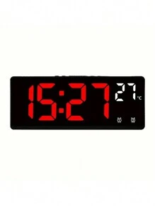 1 pieza Reloj despertador digital con control de voz, temperatura, doble alarma, modo nocturno y repetición - 5 niveles de brillo - 12/24h - función anti-perturbación - sin batería incluida, decoración del hogar, regalos de decoración de habitación, reloj digital para cumpleaños, graduación, decoración de dormitorio, decoración de dormitorio, de vuelta a la escuela, decoración escolar, sorpresa escolar, útiles escolares