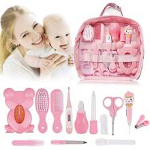 Essential Baby Care Kit For Newborns-Complete Set Nail Hair And Health 13Pcs - Rosa - Ver 1