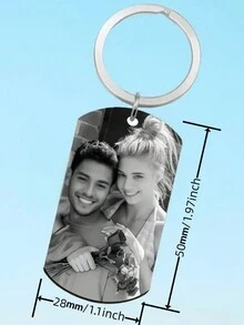 1 chiếc móc khóa kim loại in hình ảnh và văn bản nhiều màu sắc không phai tùy chỉnh, thích hợp làm quà tặng cho cặp đôi, quà tặng cho cha mẹ - Nhiều màu - Xem 6