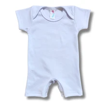 Kit 2 Short Baby Jumpsuits In Plain Printed Suede PROMOTION - 白色 - 查看 2
