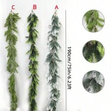 1pc/3pcs 6.23ft/75inch Home Decor Artificial Christmas Pine Tree Garland, Christmas Room Decoration Artificial Pine Cone Vines, Ation UV Protection Hanging Artificial Pine Tree Garland Vines, Christmas Home Decor, Winter Green Garland Holiday Season Mantel Table Runner Centerpiece Christmas Decorations