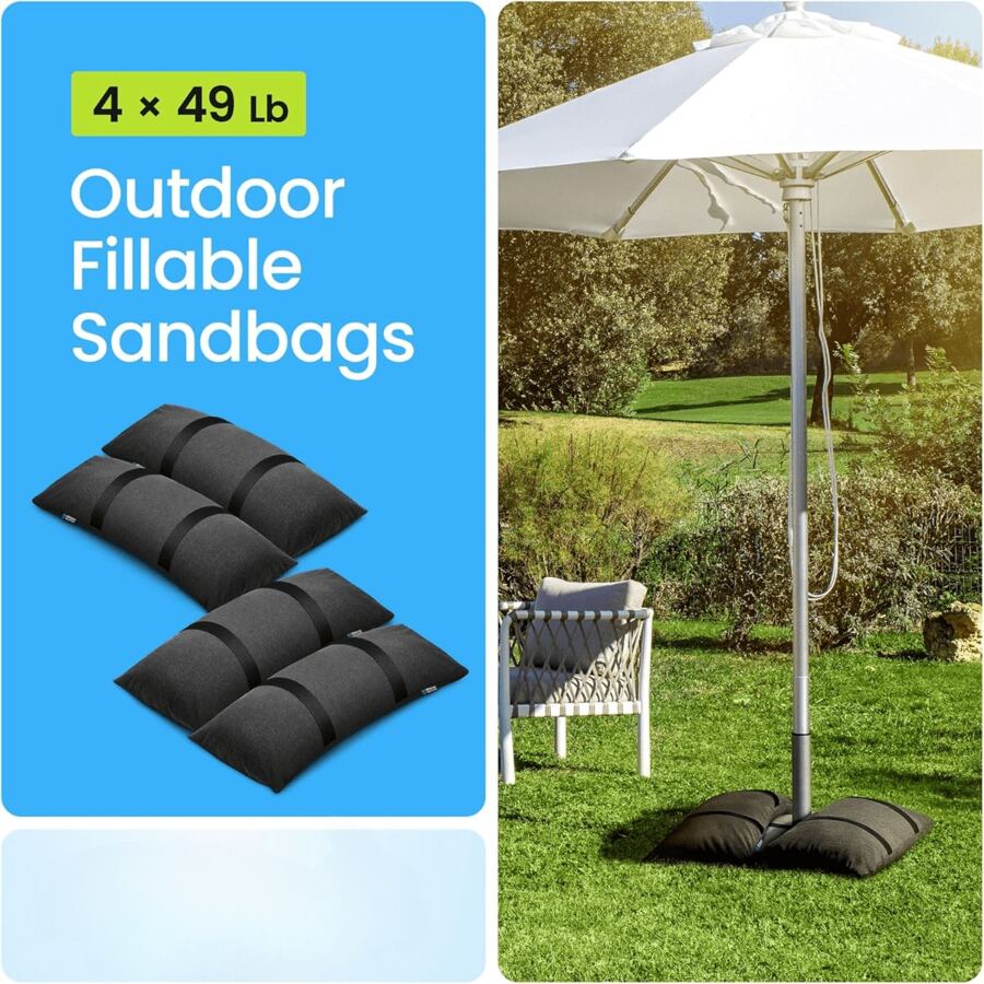 Base Weights Outdoor Fillable Sandbags Weatherproof Patio Furniture