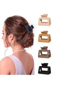3 Stück Haarklammern mit doppelter Zahnreihe für dünnes Haar, 4,1 cm (ca. 1,6 Zoll) mittlere Größe, matte rutschfeste Kurzhaar-Accessoires für Frauen und Mädchen, Lässig Hair Jaw Clip, Haarklammern, Haarklemmen, Haarfänger-Clip, Schulsachen, College