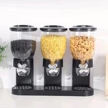 1pc 3 xô đựng ngũ cốc, ngũ cốc ăn sáng, thùng đựng ngũ cốc, thùng đựng gạo, thùng đựng yến mạch, thùng đựng đồ ăn nhẹ, đồ dùng nhà bếp gia đình - màu đen - Xem 1