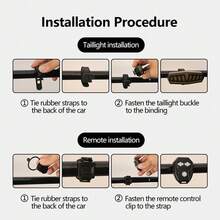 1pc Bicycle Remote Control Turn Signal Taillight, USB Rechargeable With Horn, Mountain Bike Night Riding Equipment, Smart Taillight - Black - View 8