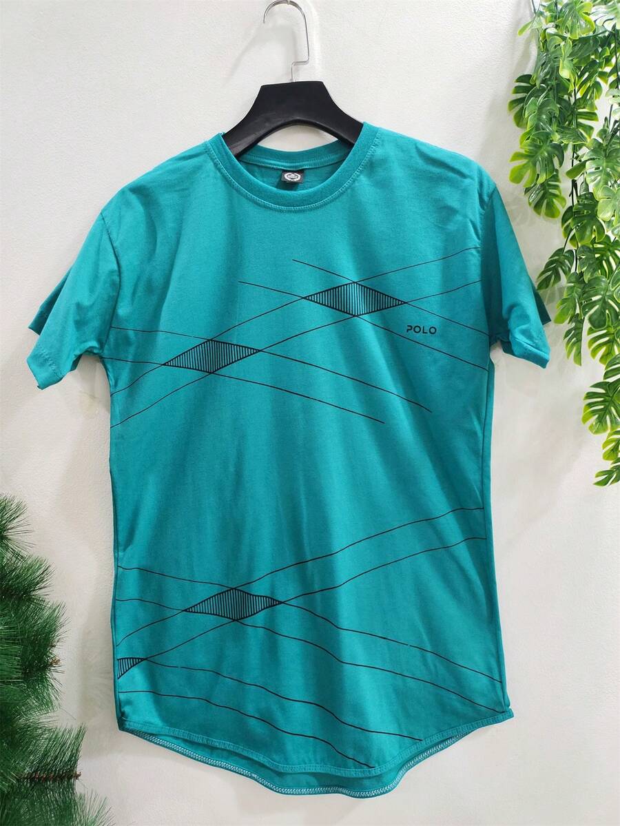 Long Line Cotton T-Shirt - 彩色 - 查看 1